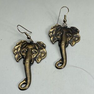 Elephant Design Gold Earrings